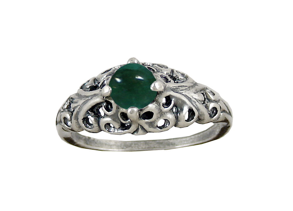 Sterling Silver Filigree Ring With Fluorite Size 10